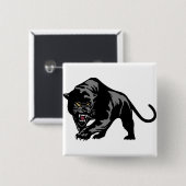 Zwarte panter vierkante button 5,1 cm (Voorkant /achterkant)