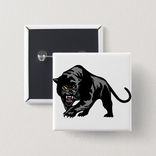 Zwarte panter vierkante button 5,1 cm (Voorkant /achterkant)