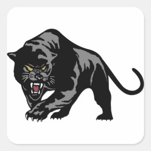 Zwarte panter vierkante sticker