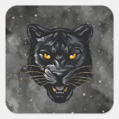 Zwarte Panter Vierkante Sticker (Voorkant)