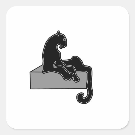 zwarte panter vierkante sticker (Voorkant)