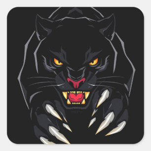 Zwarte panter voor dierenvrienden cadeau vierkante sticker