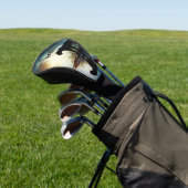 Zwarte panter weerspiegeld in water Initialen Golfheadcover (Insitu)