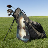 Zwarte panter weerspiegeld in waterpoel in Oerwoud Golfhanddoek (Groen)