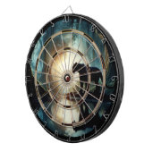 Zwarte panter weerspiegeld in waterregulatie dartbord (Voorkant Rechts)