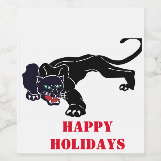 Zwarte panter wijn etiket (Enkel label)