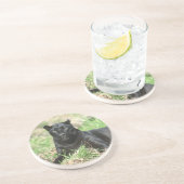 Zwarte panter zandsteen onderzetter (Zijkant)