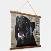 Zwarte Panteretende humor Hangend Wandkleed (Gebogen)