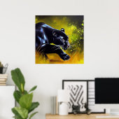 Zwarte Panther (5) Wilde kat Poster (Thuiskantoor)