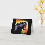 Zwarte panther (7) Wilde kat Kaart (Gele Bloem)