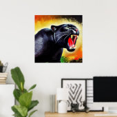 Zwarte panther (7) Wilde kat Poster (Thuiskantoor)