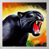 Zwarte panther (7) Wilde kat Poster (Voorkant)
