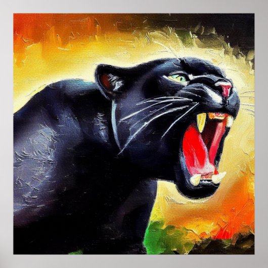 Zwarte panther (7) Wilde kat Poster (Voorkant)