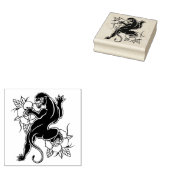 Zwarte Panther en Rozen Rubberstempel (Gestempeld)