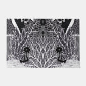 Zwarte panther in het oerwoud - potloodtekening deurmat (Voorkant)