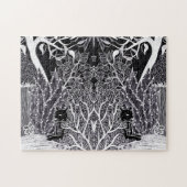 Zwarte panther in het oerwoud - potloodtekening legpuzzel (Horizontaal)