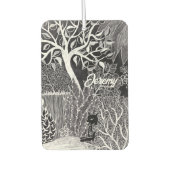 Zwarte panther in het oerwoud - potloodtekening luchtverfrisser (Voorkant)