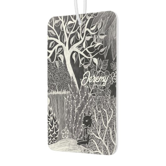 Zwarte panther in het oerwoud - potloodtekening luchtverfrisser (Links)