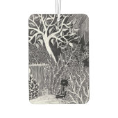 Zwarte panther in het oerwoud - potloodtekening luchtverfrisser (Achterkant)