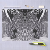 Zwarte panther in het oerwoud - potloodtekening tissuepapier (Craft)