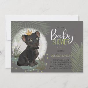 Zwarte Panther Prince Baby shower Uitnodiging