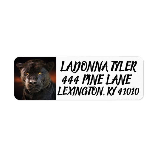 ZWARTE PANTHER RETURN ADRES ETIKETTERS ETIKET (Voorkant)