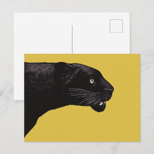 Zwarte panther van Toshi Yoshida Briefkaart (Voorkant / Achterkant)