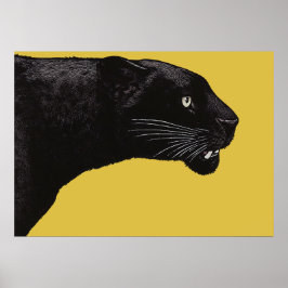 Zwarte panther van Toshi Yoshida Poster