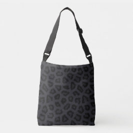 Zwarte pantherafdrukken crossbody tas