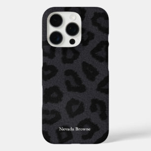 Zwarte Pantherafdrukken met naam iPhone 16 Pro Hoesje