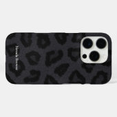 Zwarte Pantherafdrukken met naam Case-Mate iPhone Case (Achterkant (horizontaal))