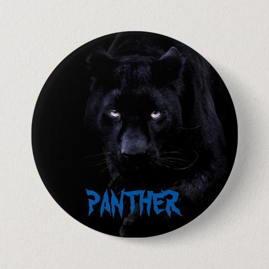 Zwarte PantherButton Ronde Button 7,6 Cm (Voorkant)