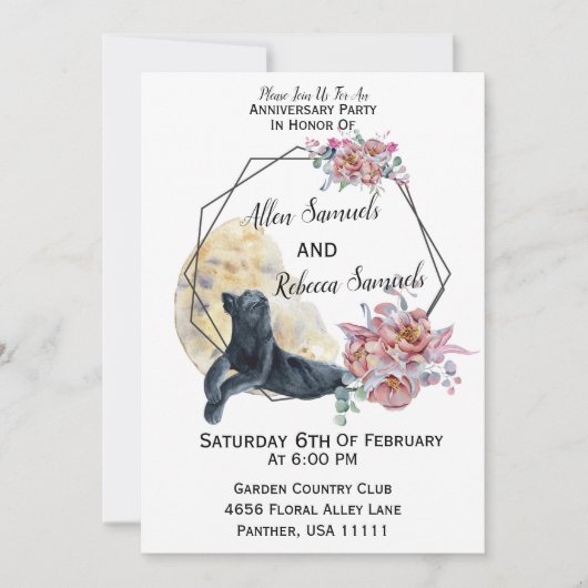 Zwarte Panthercactus Waterverf Succulent Kaart (Voorkant)