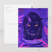 Zwarte panthercoating in een rivier briefkaart (Voorkant / Achterkant)