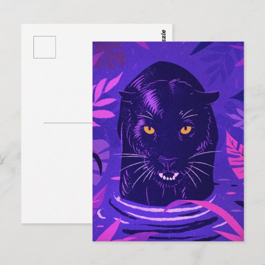 Zwarte panthercoating in een rivier briefkaart (Voorkant / Achterkant)