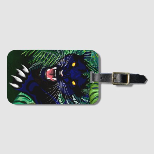 Zwarte Panthergeest van het Oerwoud Bagagelabel (Voorkant (horizontaal))