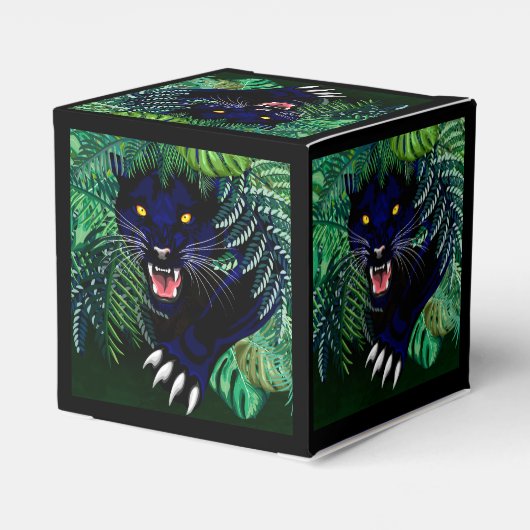 Zwarte Panthergeest van het Oerwoud Bedankdoosjes (Achterkant)