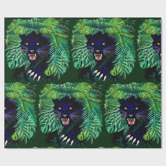 Zwarte Panthergeest van het Oerwoud Cadeaupapier (Vlak)