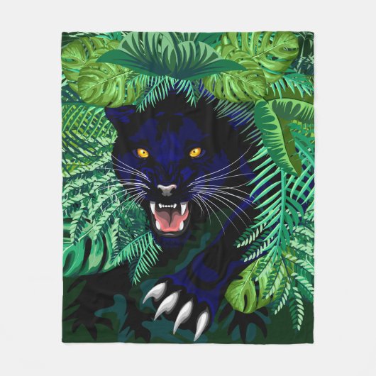 Zwarte Panthergeest van het Oerwoud Fleece Deken (Voorkant)