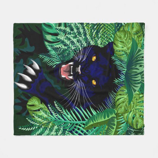 Zwarte Panthergeest van het Oerwoud Fleece Deken (Voorkant (Horizontaal))