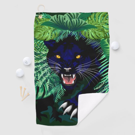 Zwarte Panthergeest van het Oerwoud Golfhanddoek (Insitu)