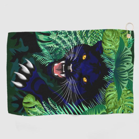 Zwarte Panthergeest van het Oerwoud Golfhanddoek (Horizontaal)