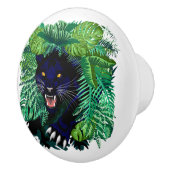 Zwarte Panthergeest van het Oerwoud Keramische Knop (Rechts)