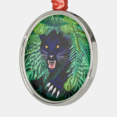 Zwarte Panthergeest van het Oerwoud Metalen Ornament (Links)