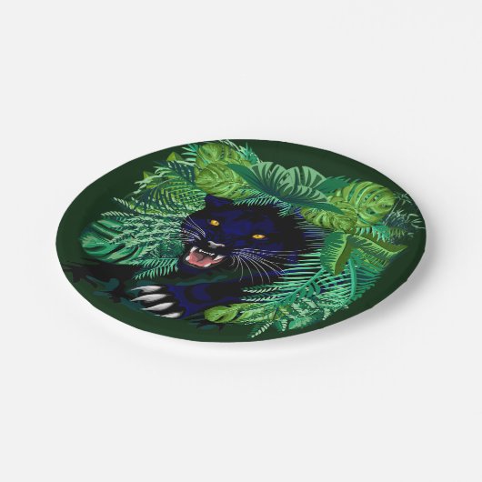 Zwarte Panthergeest van het Oerwoud Papieren Bordje (Gekanteld)