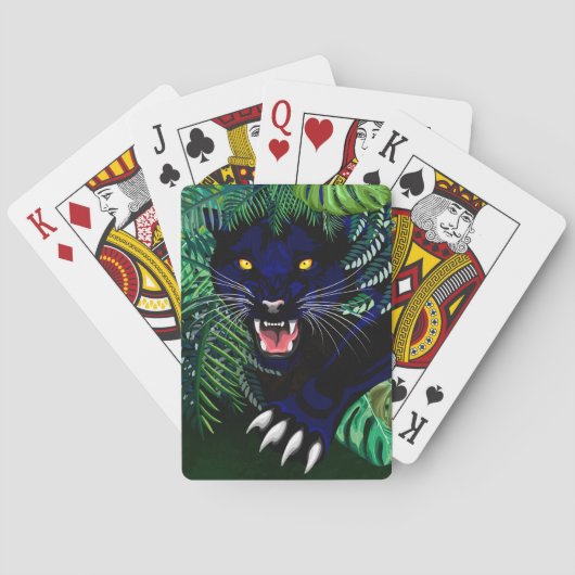 Zwarte Panthergeest van het Oerwoud Pokerkaarten (Achterkant)