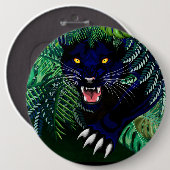 Zwarte Panthergeest van het Oerwoud Ronde Button 6,0 Cm (Voorkant /achterkant)