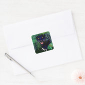 Zwarte Panthergeest van het Oerwoud Vierkante Sticker (Envelop)