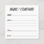 Zwarte Panthergeest van het Oerwoud Vierkante Visitekaartje (Achterkant)