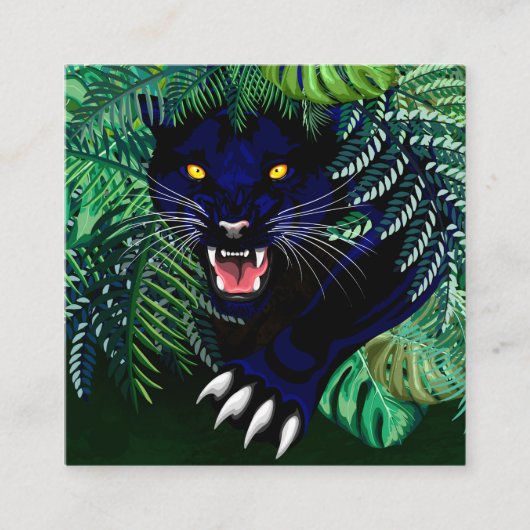 Zwarte Panthergeest van het Oerwoud Vierkante Visitekaartje (Voorkant)